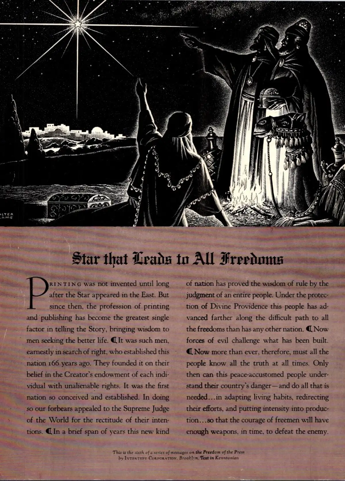 Intertype Freedom of the Press advertisement