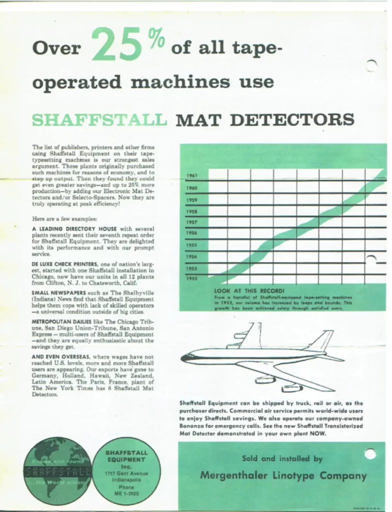 Sfaffstall Mat Detector Brochure 1960